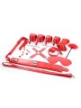 Set bondage 10 pièces rouge