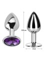 Plug Anal avec Bijou Améthyste Violette Taille L Aluminium