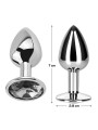 Plug anal avec bijou couleur diamant blanc taille S aluminium