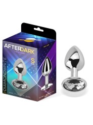 Plug anal avec bijou couleur diamant blanc taille S aluminium