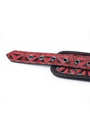 Menottes de cheville rembourrées réglables en cuir végétalien diamant