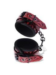 Menottes de cheville rembourrées réglables en cuir végétalien diamant