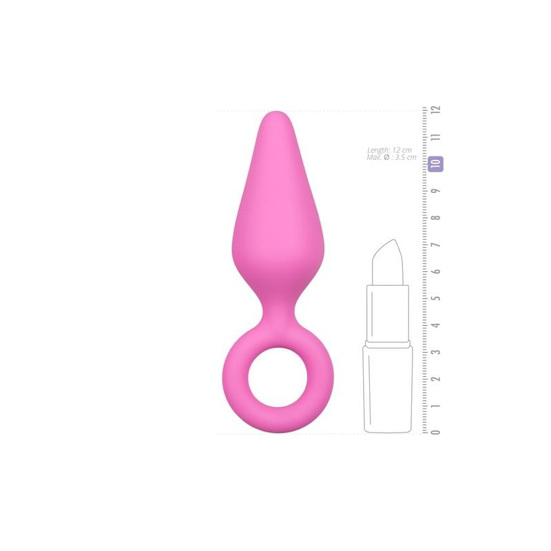 Plug Pointu silicone Rose moyen