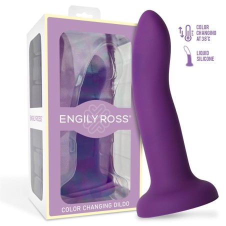 Gode qui change de couleur du violet au rose taille M 17 cm