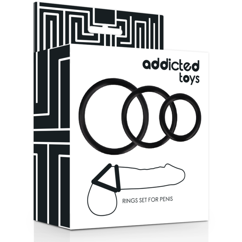 addicted toys - ensemble d'anneau pénis noir