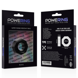 powering - anneau pénis super flexible et résistant 5cm pr10 noir