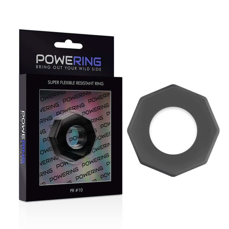 powering - anneau pénis super flexible et résistant 5cm pr10 noir