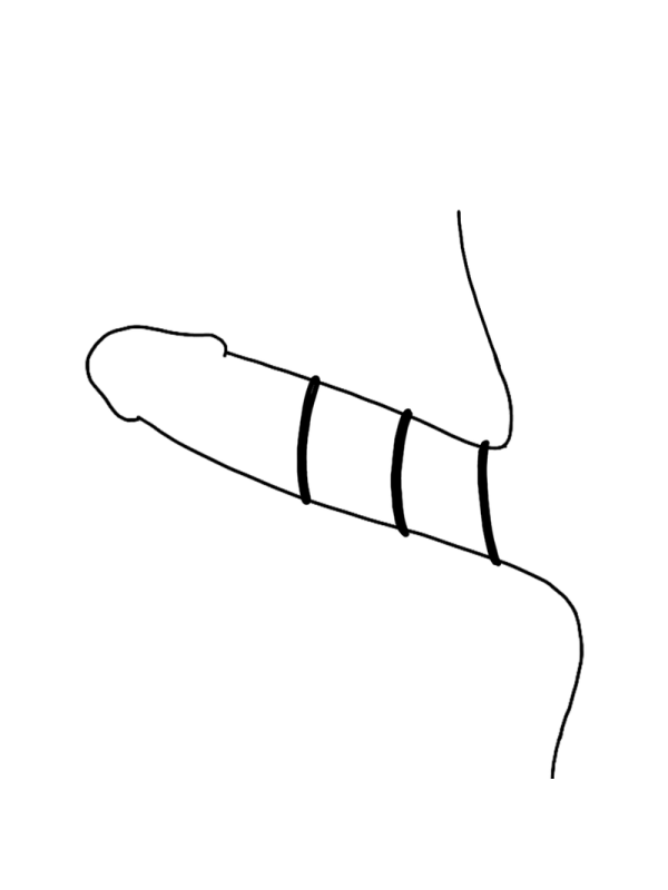 ohmama - lot de 3 bagues en silicone noir