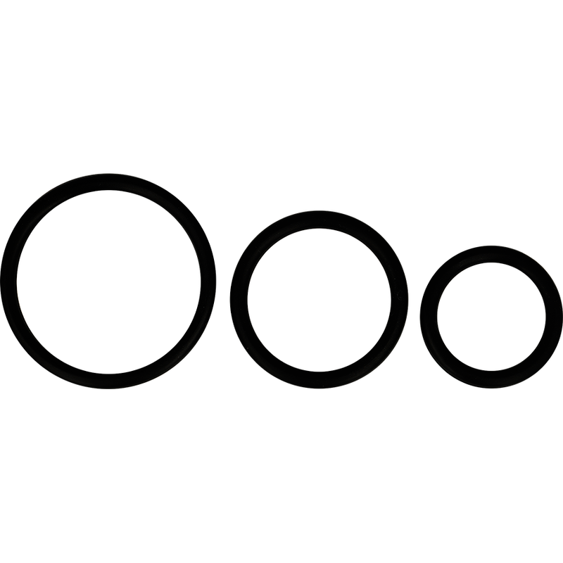 ohmama - lot de 3 bagues en silicone noir
