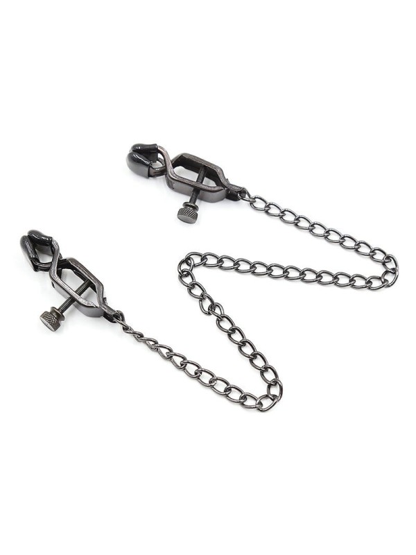 ohmama fetish - pinces en métal avec chaîne noire
