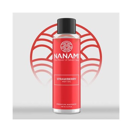 Huile effet chaud massage fraise 100ml Nanami