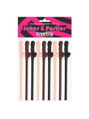 Lot de 9 pailles pénis couleur