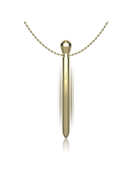 Ibiza - Collier Discret Rechargeable Diamant Stimulateur 12 Modes de Vibration Doré 12,2 x 1,4