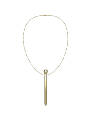 Ibiza - Collier Discret Rechargeable Diamant Stimulateur 12 Modes de Vibration Doré 12,2 x 1,4