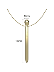 Ibiza - Collier Discret Rechargeable Diamant Stimulateur 12 Modes de Vibration Doré 12,2 x 1,4