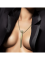 Ibiza - Collier Discret Rechargeable Diamant Stimulateur 12 Modes de Vibration Doré 12,2 x 1,4