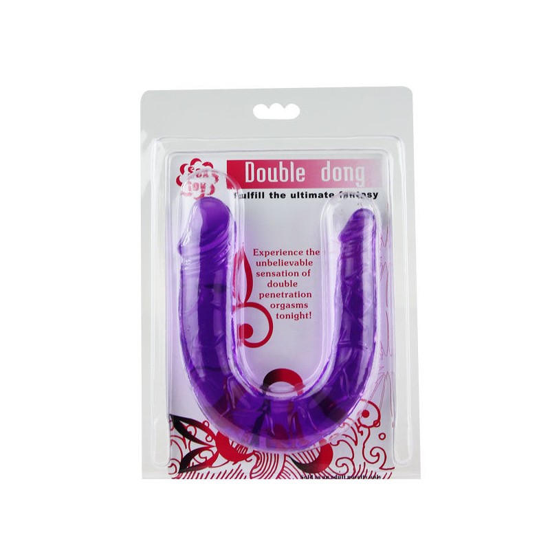 baile - double gode en gelée flexible lilas