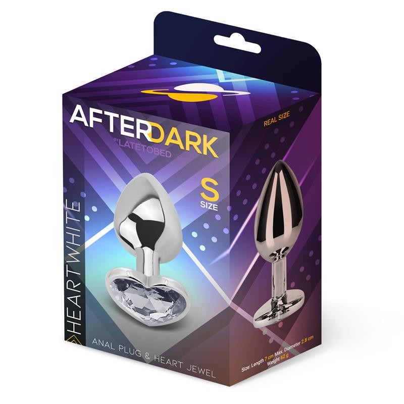 Plug metal coeur heart white T:S Afterdark