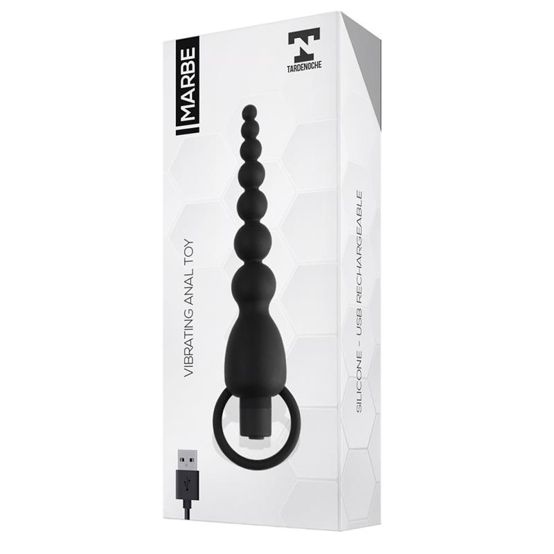 Chaîne anale Marbe avec vibration USB en silicone