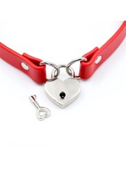 Collier cadenas coeur cuir rouge vegan T:U Cindirella