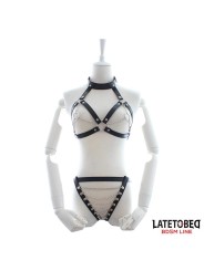 Ensemble soutien-gorge culotte bondage avec chaînes