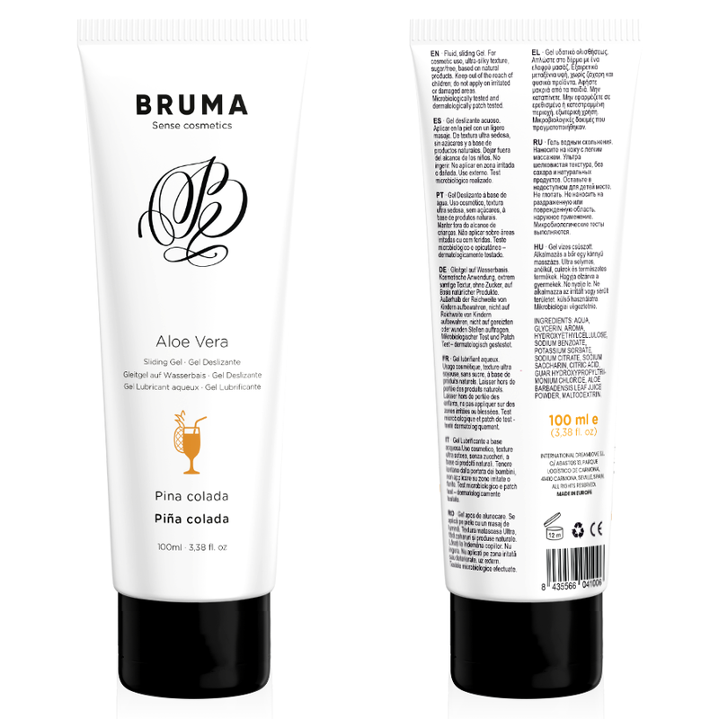 bruma - gel glissant à l'aloe vera - gout piña colada 100 ml