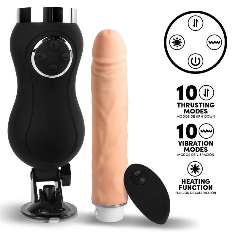 Sex machine vibrante, mouvement et chaleur telecommande