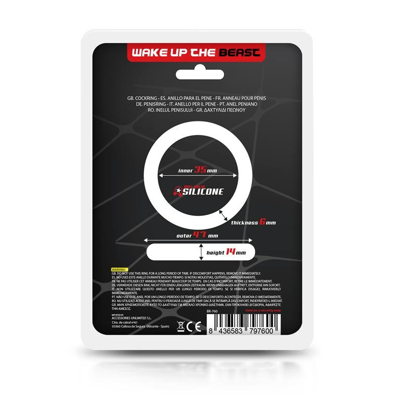 Anneau penis rigide 3.5cm noir beast