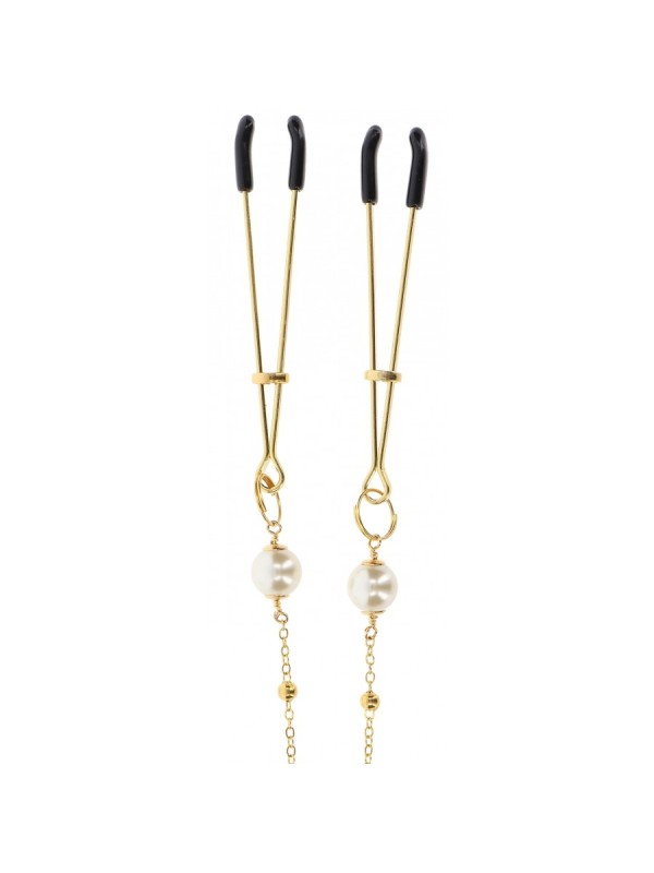 Pince-tétons chaîne Dorées Perles Taboom