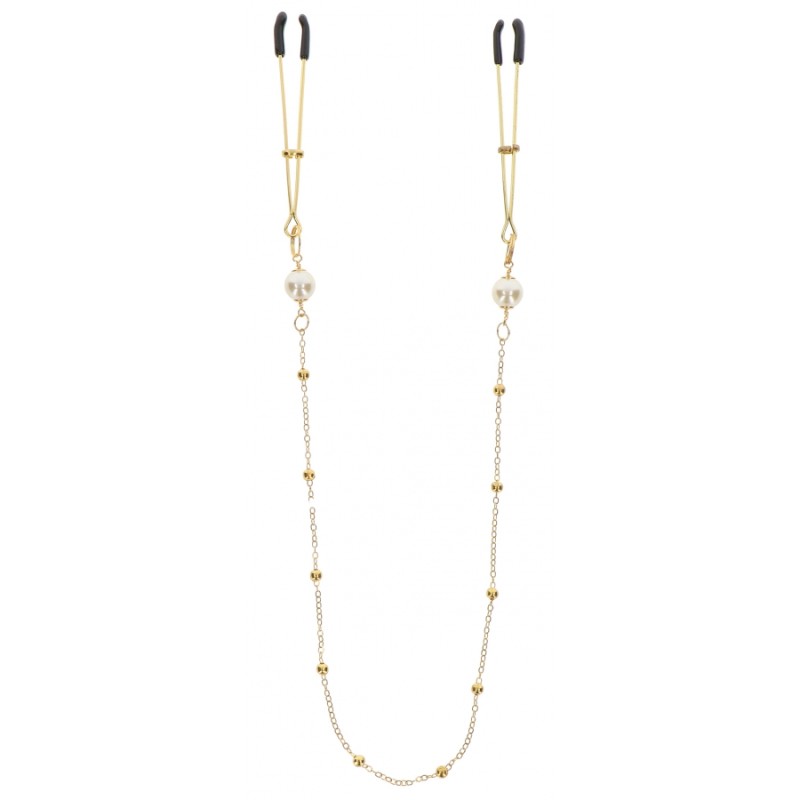 Pince-tétons chaîne Dorées Perles Taboom