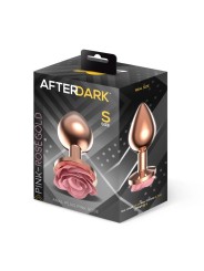 Plug anal métal doré rose avec rose rose taille S
