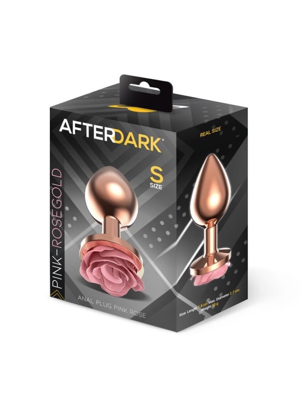 Plug anal métal doré rose avec rose rose taille S