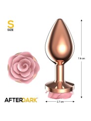 Plug anal métal doré rose avec rose rose taille S