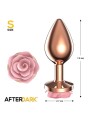 Plug anal métal doré rose avec rose rose taille S