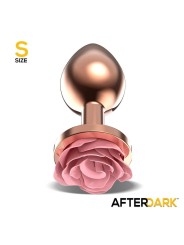 Plug anal métal doré rose avec rose rose taille S