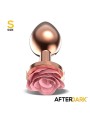 Plug anal métal doré rose avec rose rose taille S