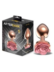 Plug anal métal doré rose avec rose rose taille S
