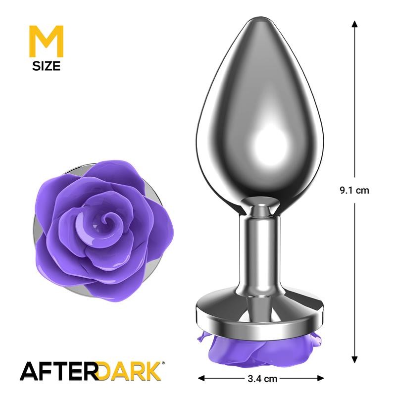 Plug anal en métal rose violette taille M