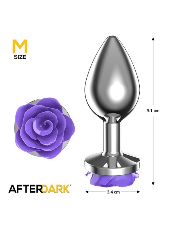 Plug anal en métal rose violette taille M