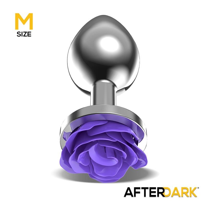 Plug anal en métal rose violette taille M