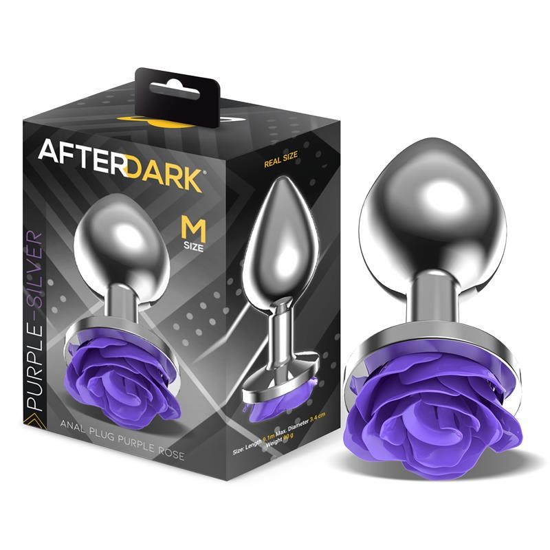 Plug anal en métal rose violette taille M