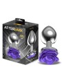 Plug anal en métal rose violette taille M