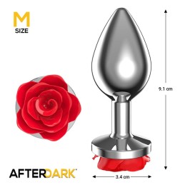 Plug Anal en Métal Rose Rouge Taille M