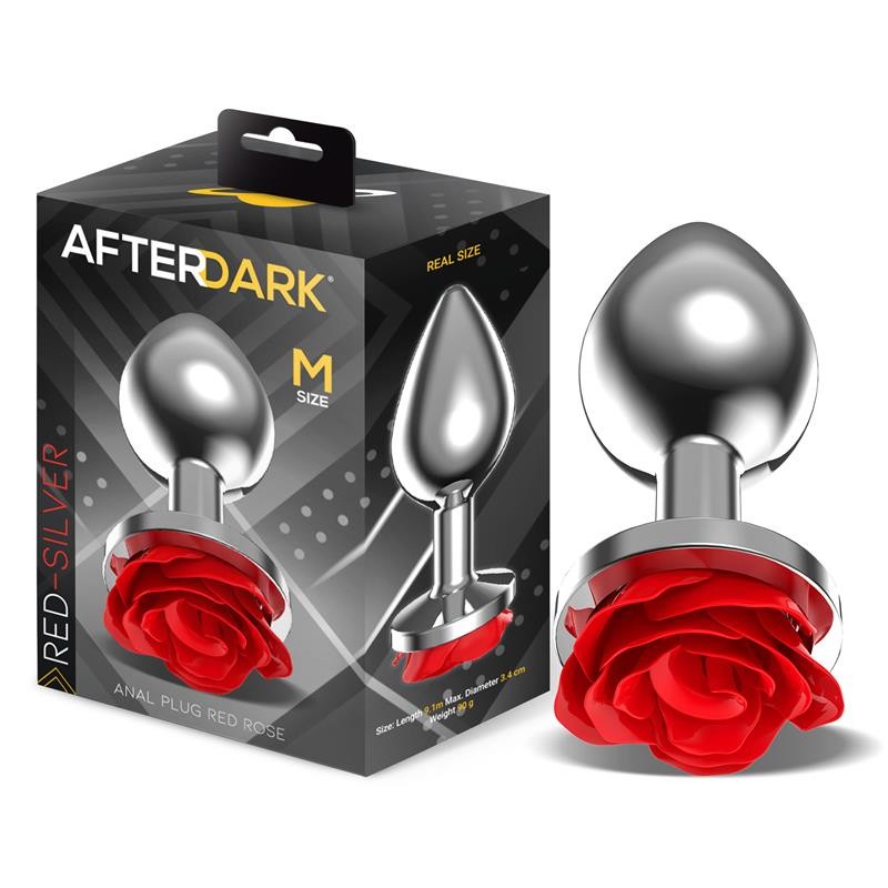 Plug Anal en Métal Rose Rouge Taille M