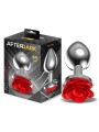 Plug Anal en Métal Rose Rouge Taille M