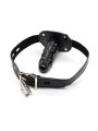 Bâillon Pénis 10 cm Grand Noir avec Cadenas