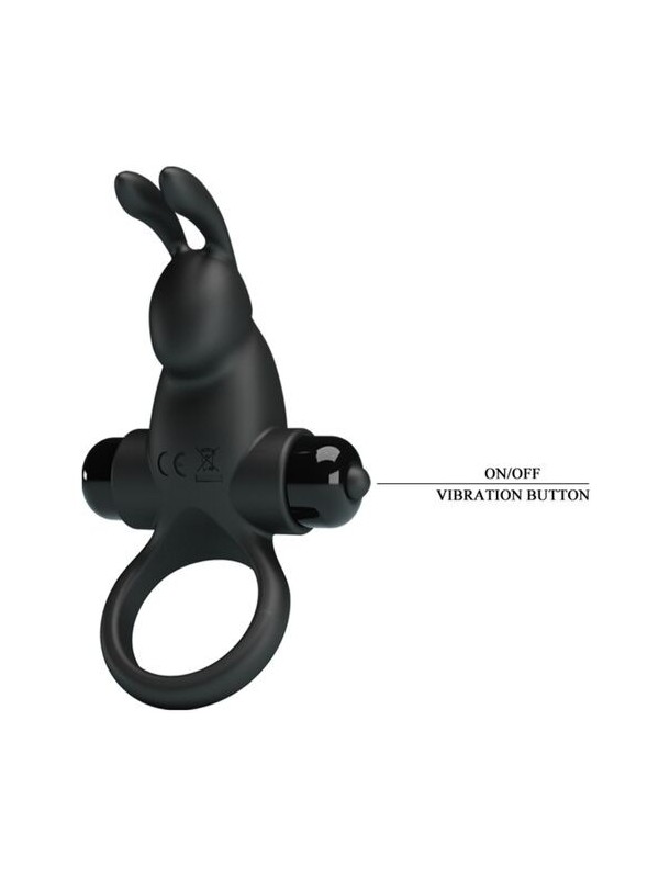 pretty love - anneau vibrant i rabbit pour pénis noir