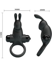 pretty love - anneau vibrant i rabbit pour pénis noir