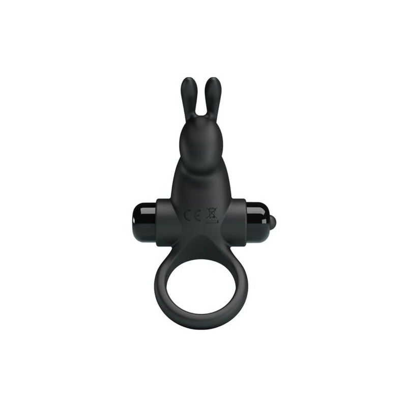 pretty love - anneau vibrant i rabbit pour pénis noir
