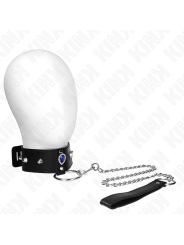 kink - collier avec bracelet 65 cm avec diamants bleu ajustable 36-43 cm x 5 cm